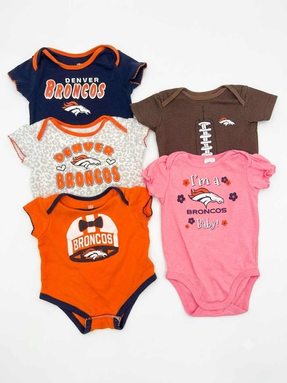 NFL Denver Broncos Little Girl Onesies | 6-18 Months